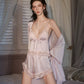 Aubrey Casual Lace Trim Padded Set (Purple)