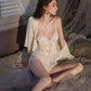 Aubrey Casual Lace Trim Padded Set (Cream)
