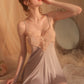 Selina Lace Trim Crossback Nightdress Set (Purple)