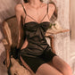 Veera Bow Sexy Side Ruched Lingerie (Black)