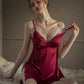 Freya Lace V Neck Nightdress (Maroon)