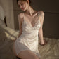 Freya Lace V Neck Nightdress (White)