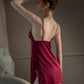 Freya Lace V Neck Nightdress (Maroon)