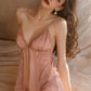 Juliette Lace Trim Padded Nightdress Set (Pink)