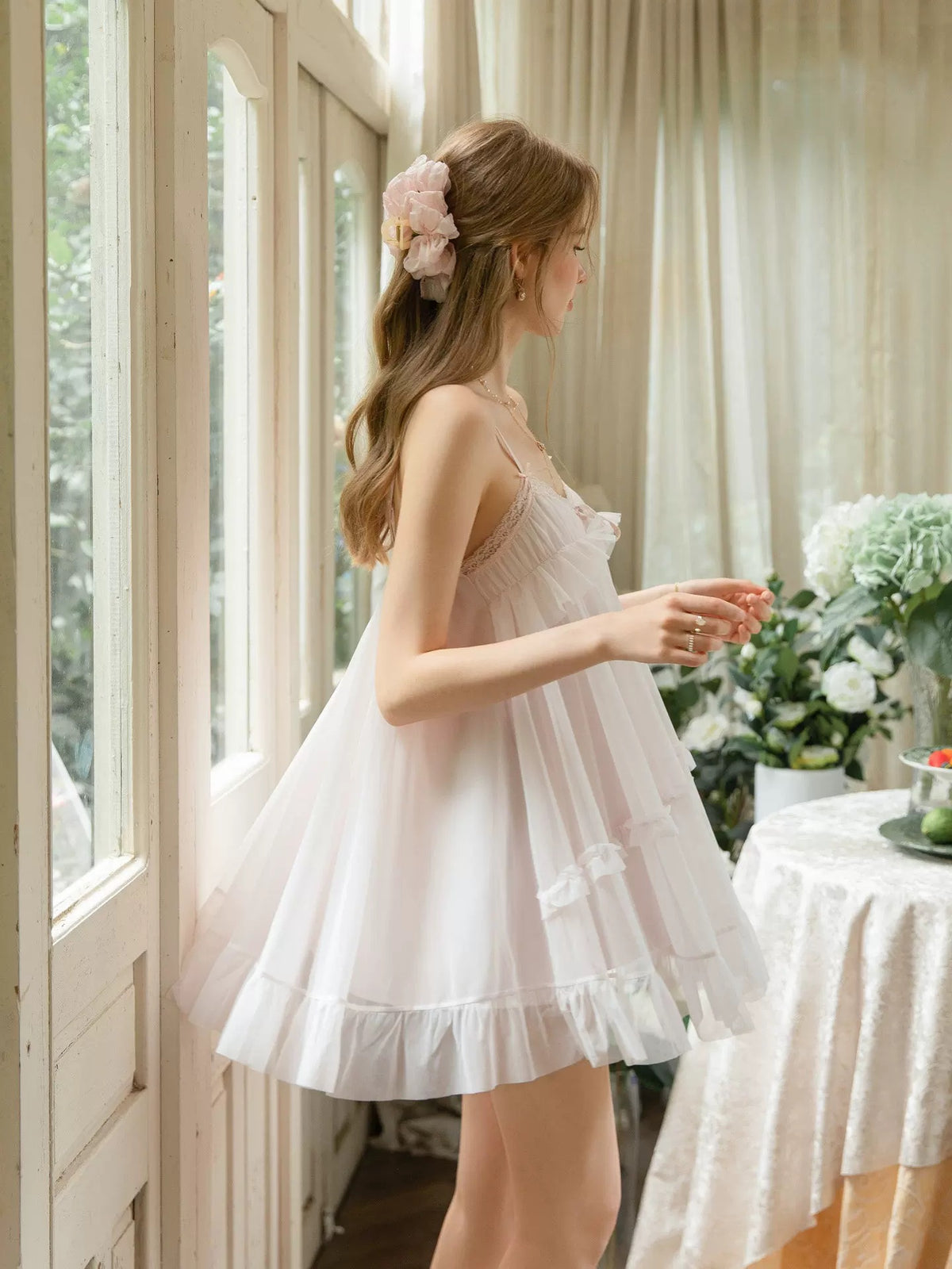 Elles Padded Babydoll Fairy Nightdress (Pink)