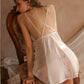 Juliette Lace Trim Padded Nightdress Set (White)