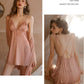 Juliette Lace Trim Padded Nightdress Set (Pink)