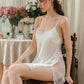 Viviette Padded Side Slit Nightdress (White)