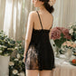 Viviette Padded Side Slit Nightdress (Black)