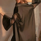 Maya Lace Trim Padded Nightdress Set (Black)