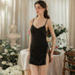 Viviette Padded Side Slit Nightdress (Black)