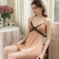 Lianne Padded Lace Trim Nightdress (Caramel)