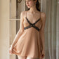 Lianne Padded Lace Trim Nightdress (Caramel)
