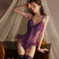 Victoria Sexy Mesh Bodysuit (Purple)