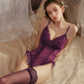 Victoria Sexy Mesh Bodysuit (Purple)