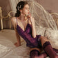 Victoria Sexy Mesh Bodysuit (Purple)