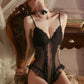 Victoria Sexy Mesh Bodysuit (Black)