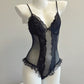 Victoria Sexy Mesh Bodysuit (Black)