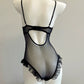Victoria Sexy Mesh Bodysuit (Black)