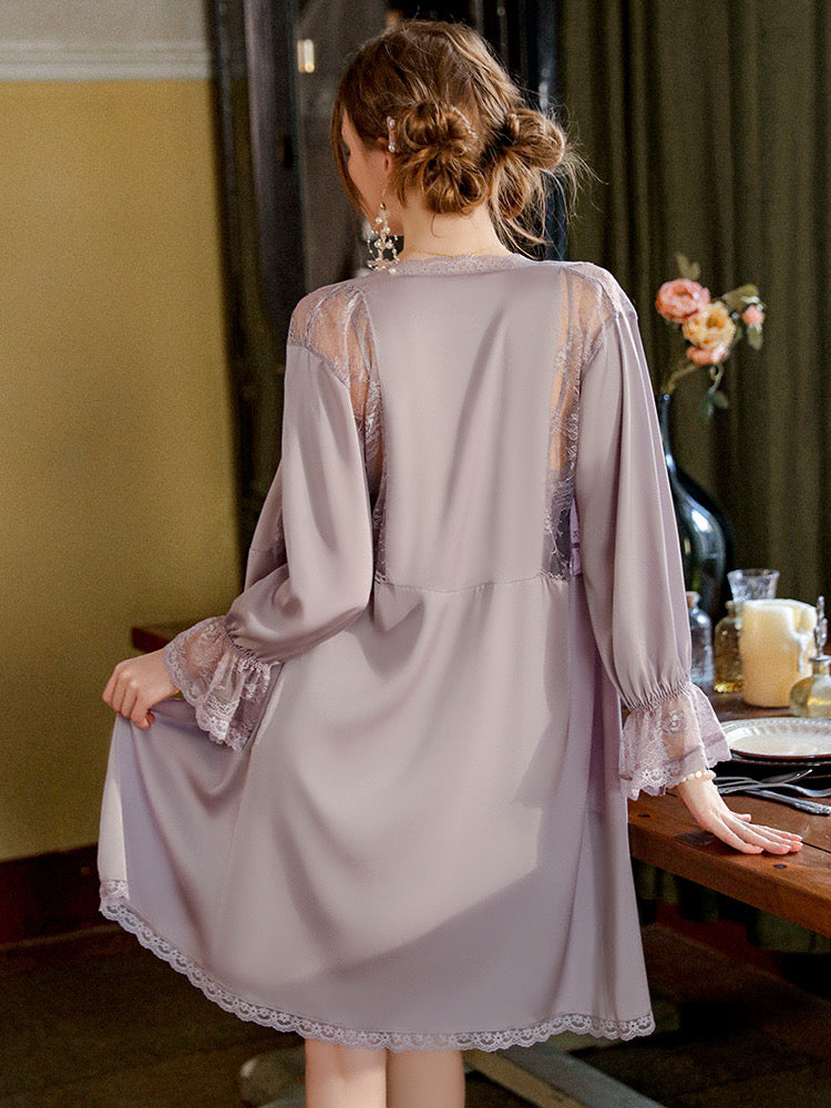 Emma Night Dress Set (Purple)