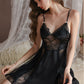 Diana Lace Nightdress Set (Black)